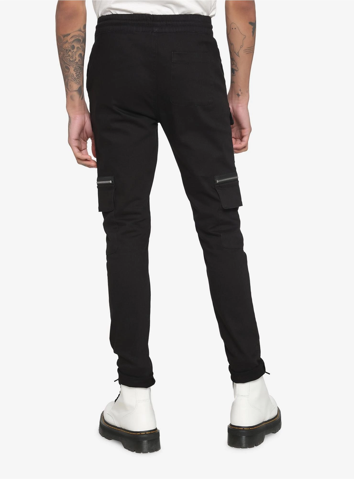 Black Zipper Jogger Pants - Image 2