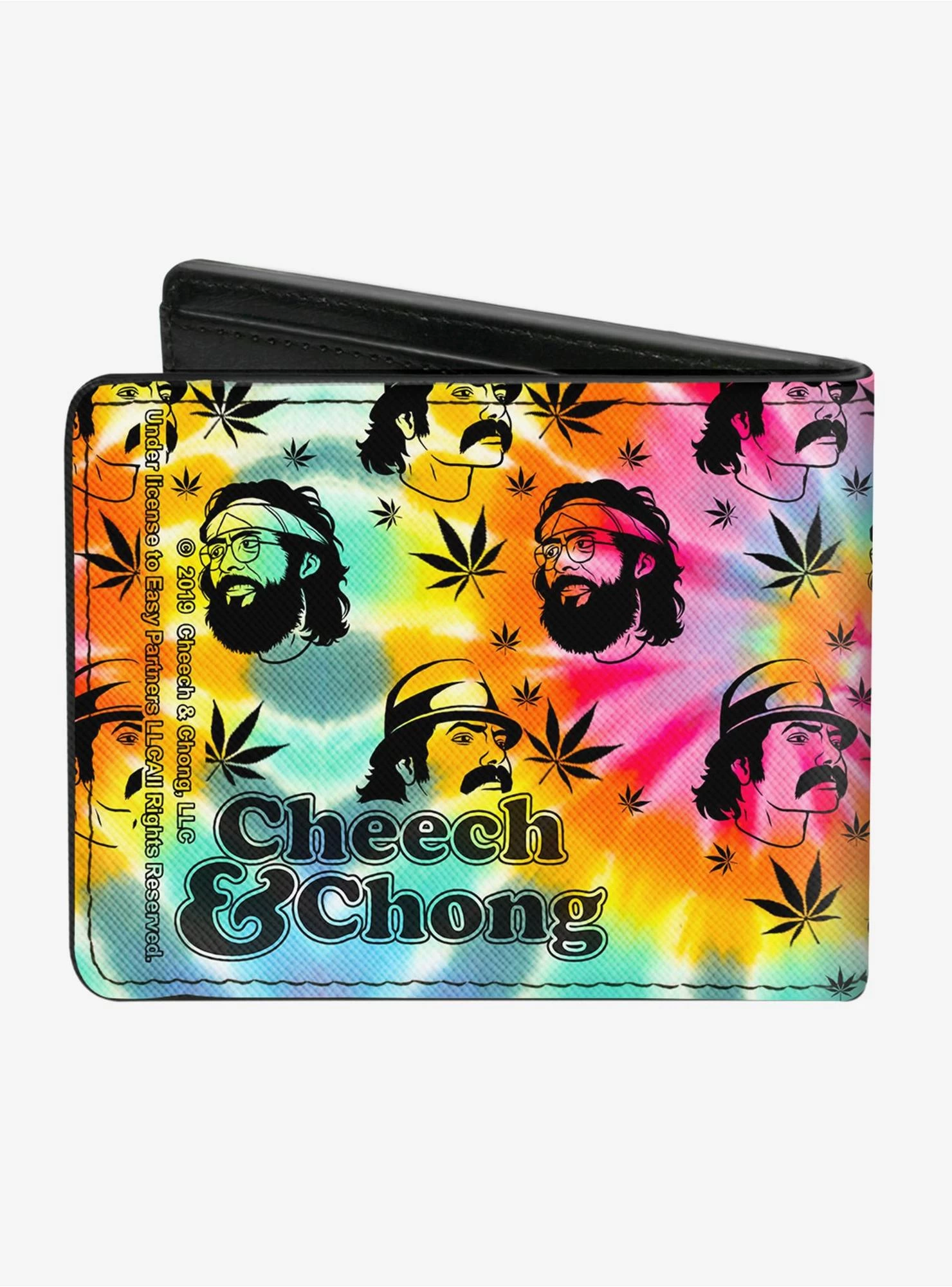 Cheech Chong Caricature Faces Pot Leaves Tie Dye Bifold Wallet - Image 2