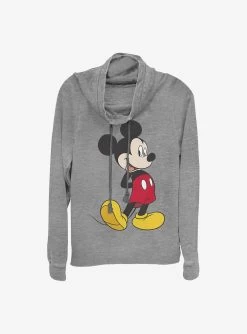 Disney Mickey Mouse Traditional Mickey Cowlneck Long-Sleeve Girls Top