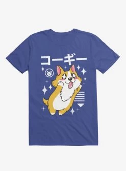 Kawaii Corgi Royal Blue T-Shirt
