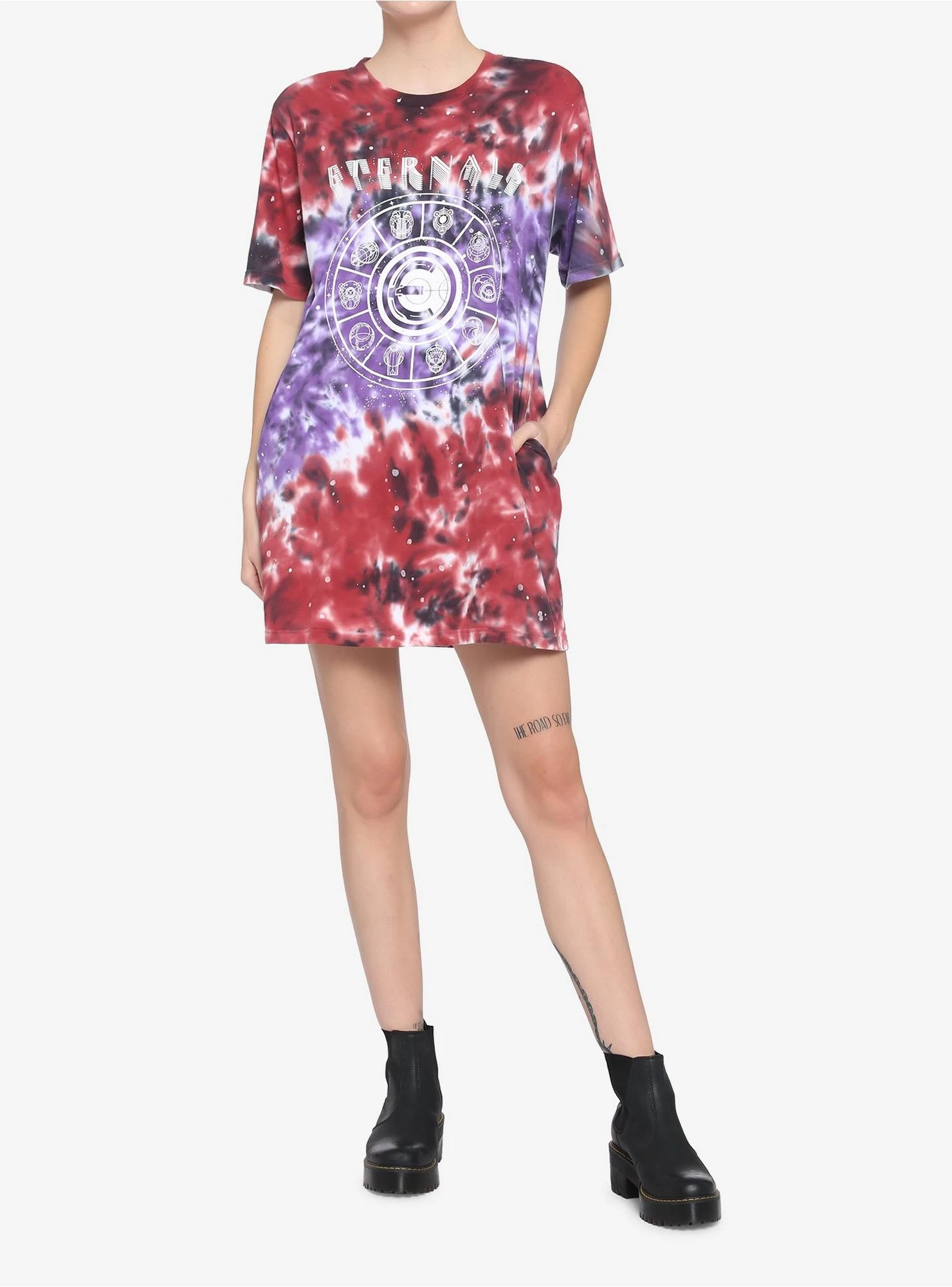 Her Universe Marvel Eternals Cosmic Tie-Dye T-Shirt Dress - Image 3