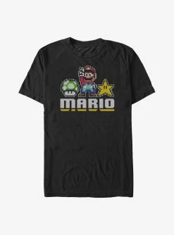 Nintendo Mario Mario 8 Bit Peace T-Shirt