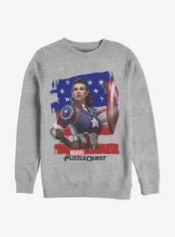 Marvel Puzzle Quest Hero Peggie Crew Sweatshirt