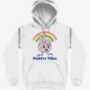 Positive Vibes Rainbow White Hoodie