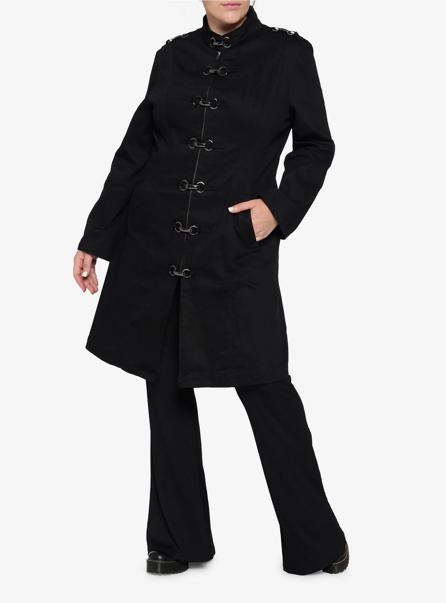 Black Strait Coat Plus Size - Image 2