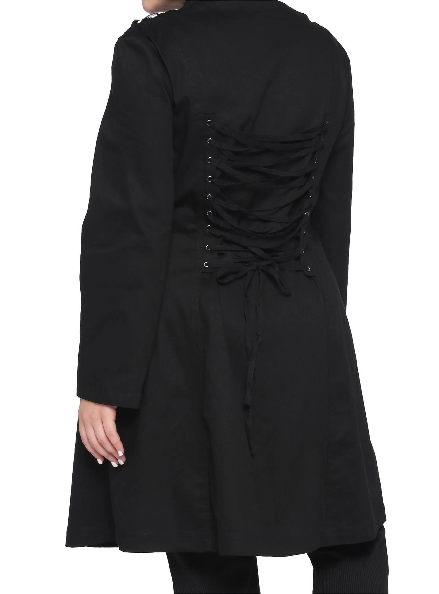 Black Strait Coat Plus Size - Image 3