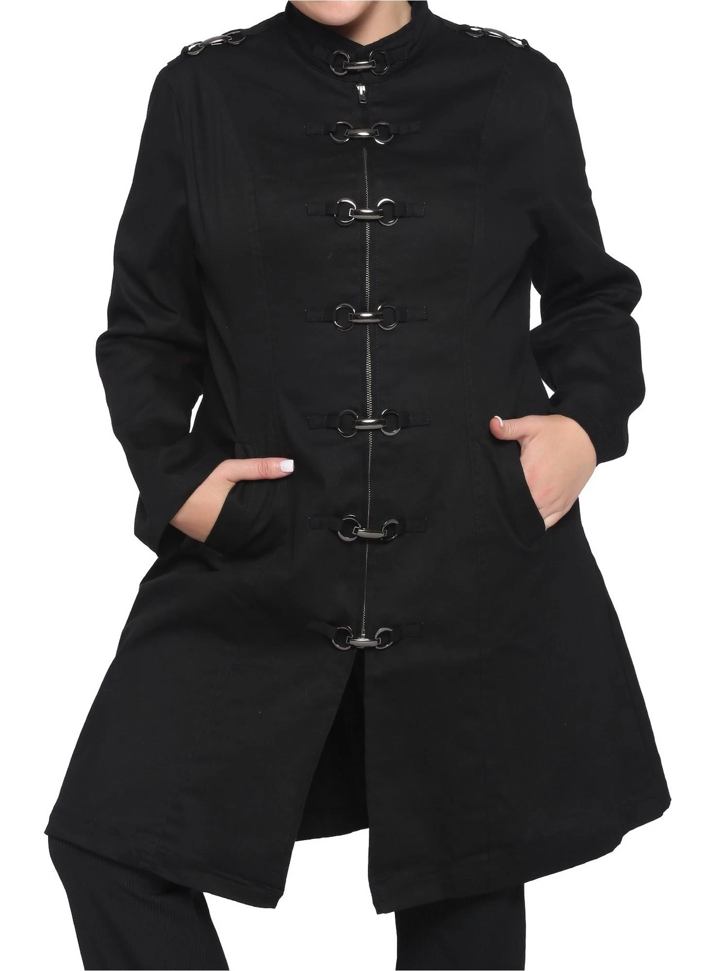 Black Strait Coat Plus Size