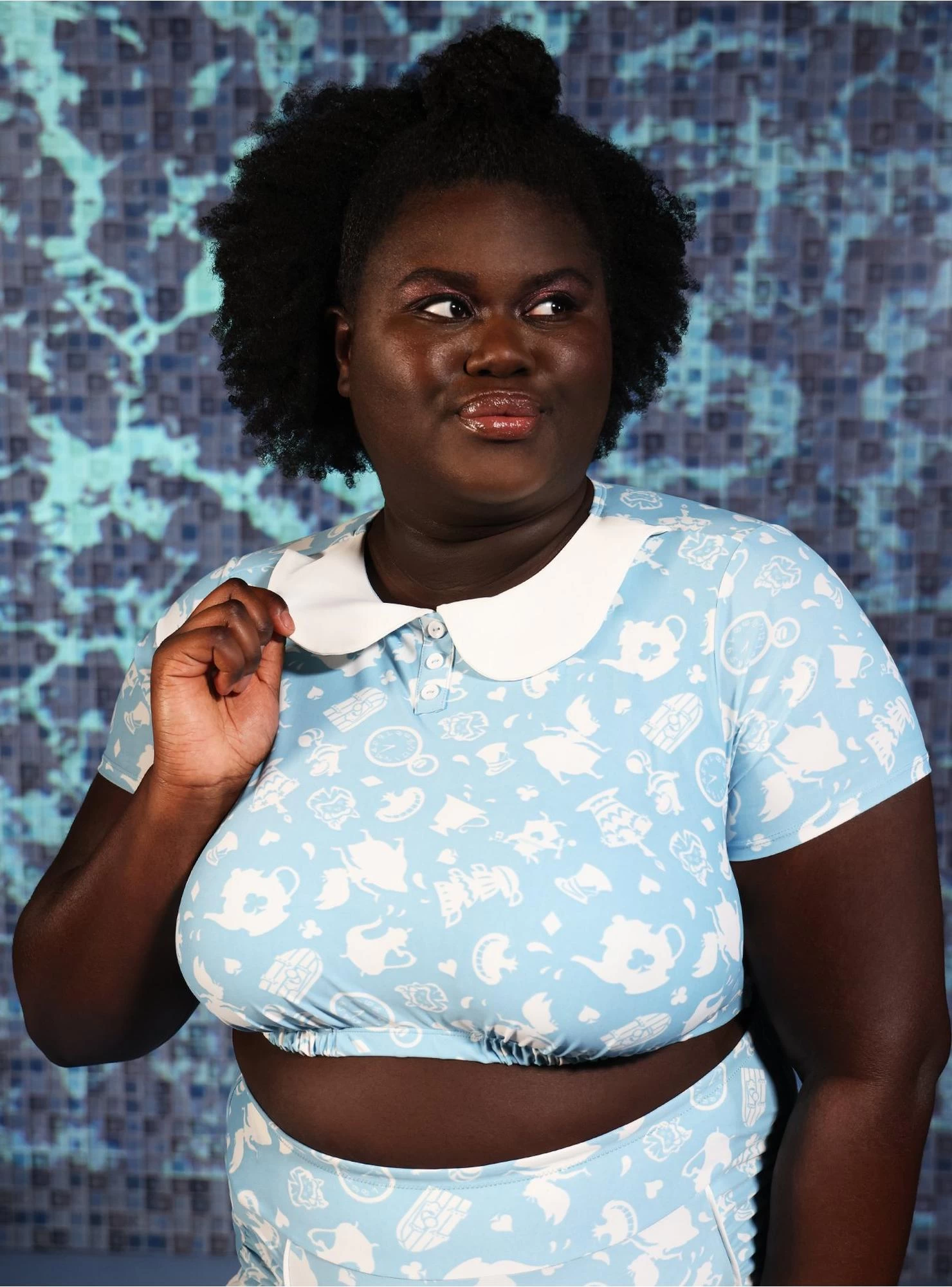 Disney Alice In Wonderland Collar Swim Top Plus Size