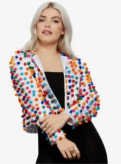 Pom Pom Party Jacket Rainbow