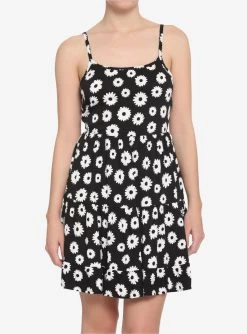 Black & White Daisy Tiered Dress