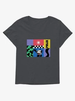 Felix The Cat 90s Graphic Collage Girls T-Shirt Plus Size