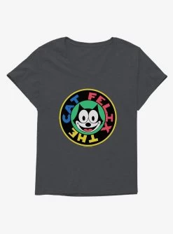 Felix The Cat 90s Sticker Graphic Girls T-Shirt Plus Size