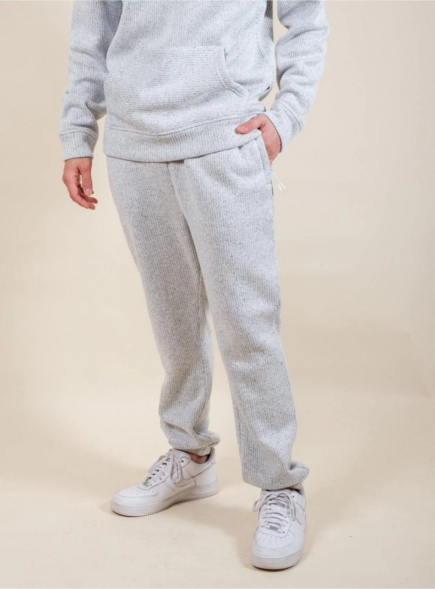 White Yarn Dye Stripe Cozy Sweatpants - Image 2