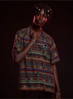 Our Universe Black Panther: Wakanda Forever Geometric Woven Button-Up
