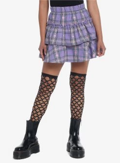 Plaid Hearts Tiered Skirt