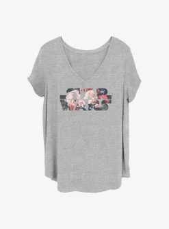 Star Wars Antique Flowers Girls T-Shirt Plus Size