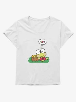 Keroppi Outdoor Thinking Girls T-Shirt Plus Size