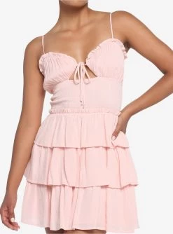 Blush Smocked Tiered Dress