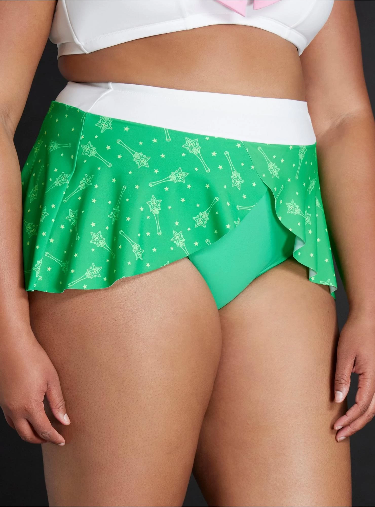 Sailor Moon Sailor Jupiter Cosplay Skirted Swim Bottoms Plus Size - Image 2
