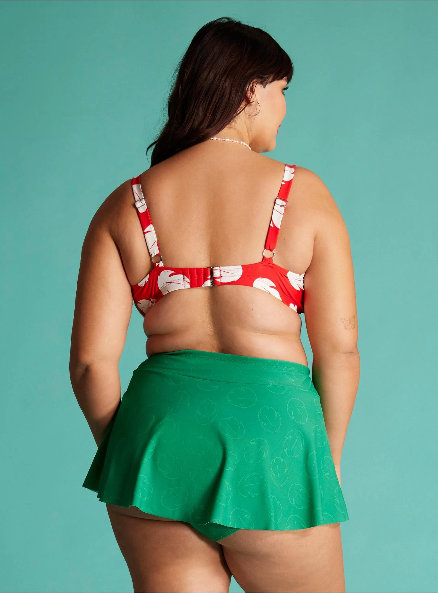 Disney Lilo & Stitch Leaf Print Swim Top Plus Size - Image 3