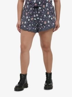 Universal Monsters Chibi Ruffle Girls Lounge Shorts Plus Size
