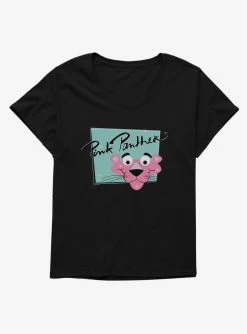 Pink Panther Cursive Smirk Girls T-Shirt Plus Size