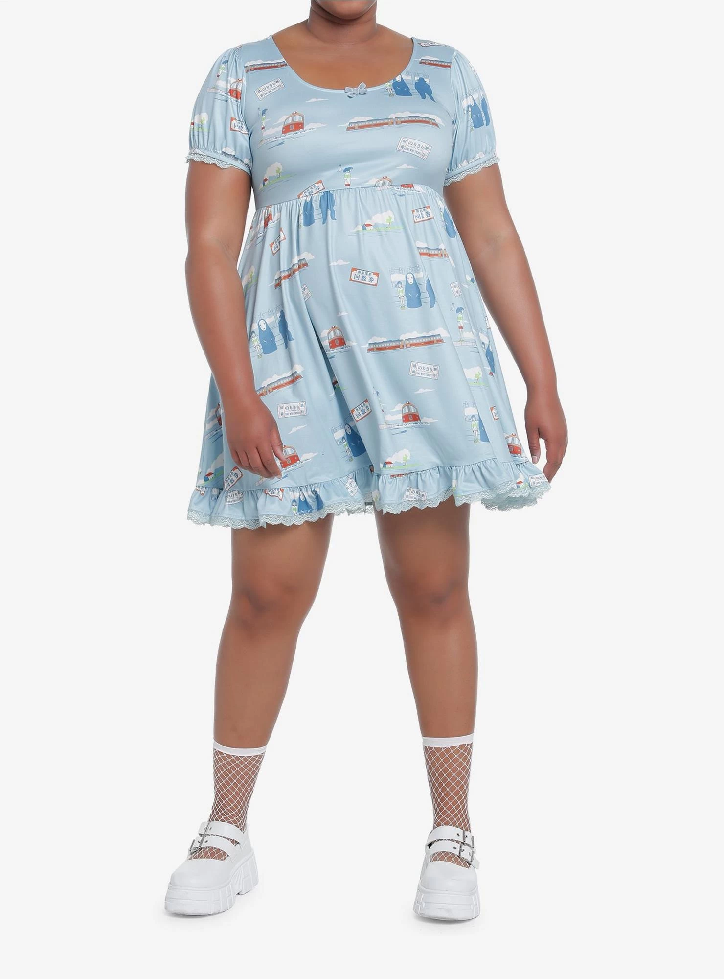 Studio Ghibli Spirited Away Sea Railway Ruffle Dress Plus Size - Image 2