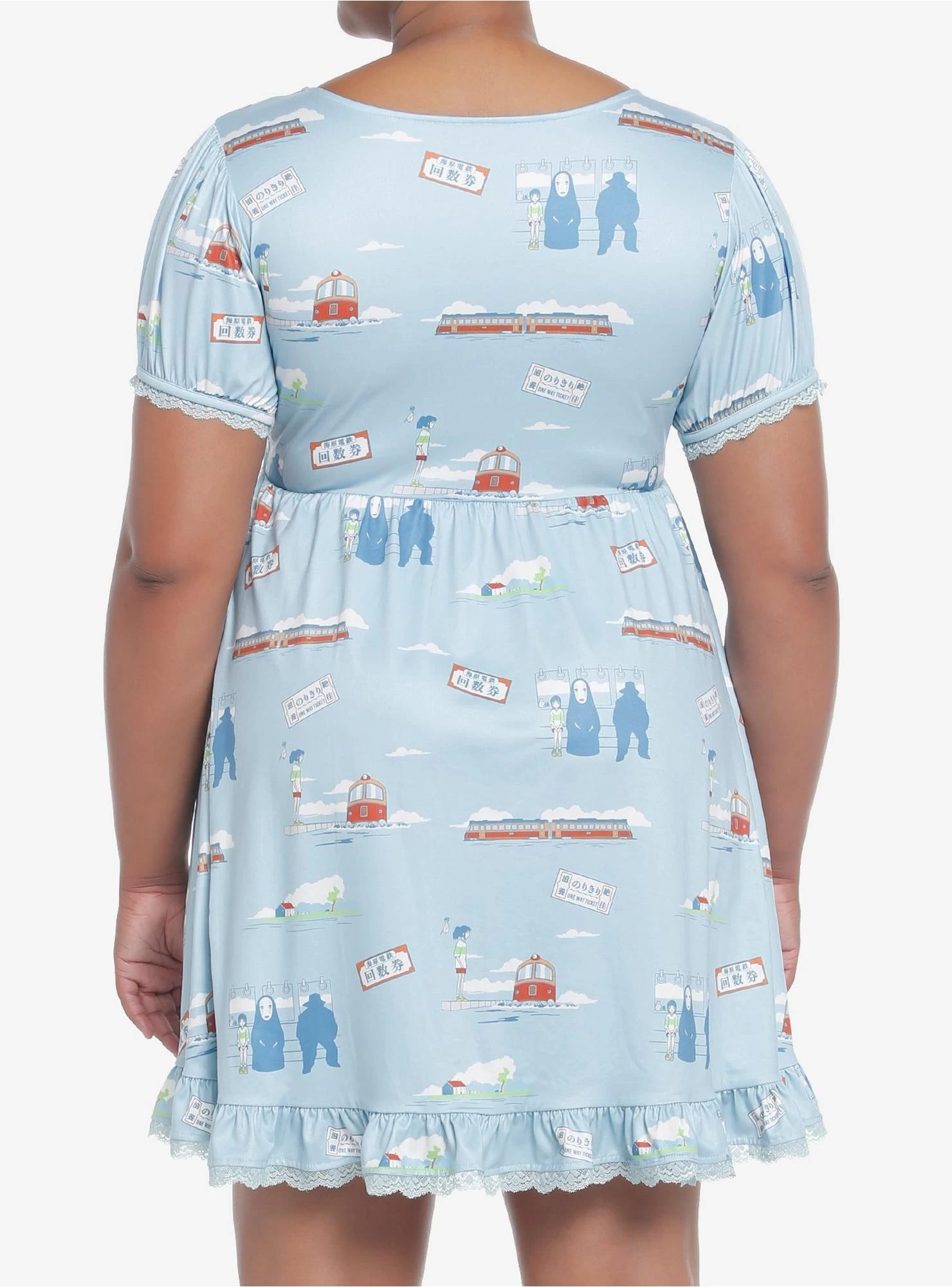 Studio Ghibli Spirited Away Sea Railway Ruffle Dress Plus Size - Image 3
