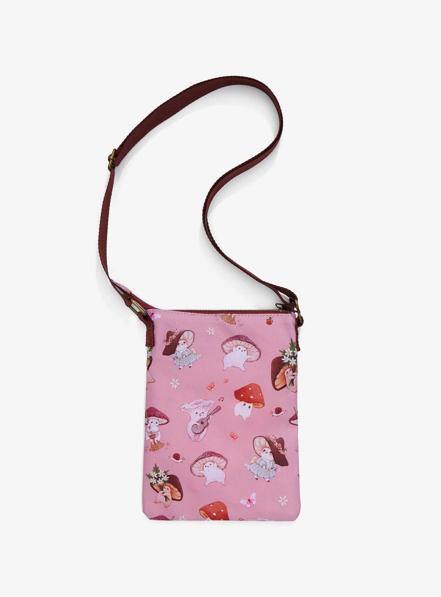 Cottagecore Mushroom Friends Passport Crossbody Bag - Image 2