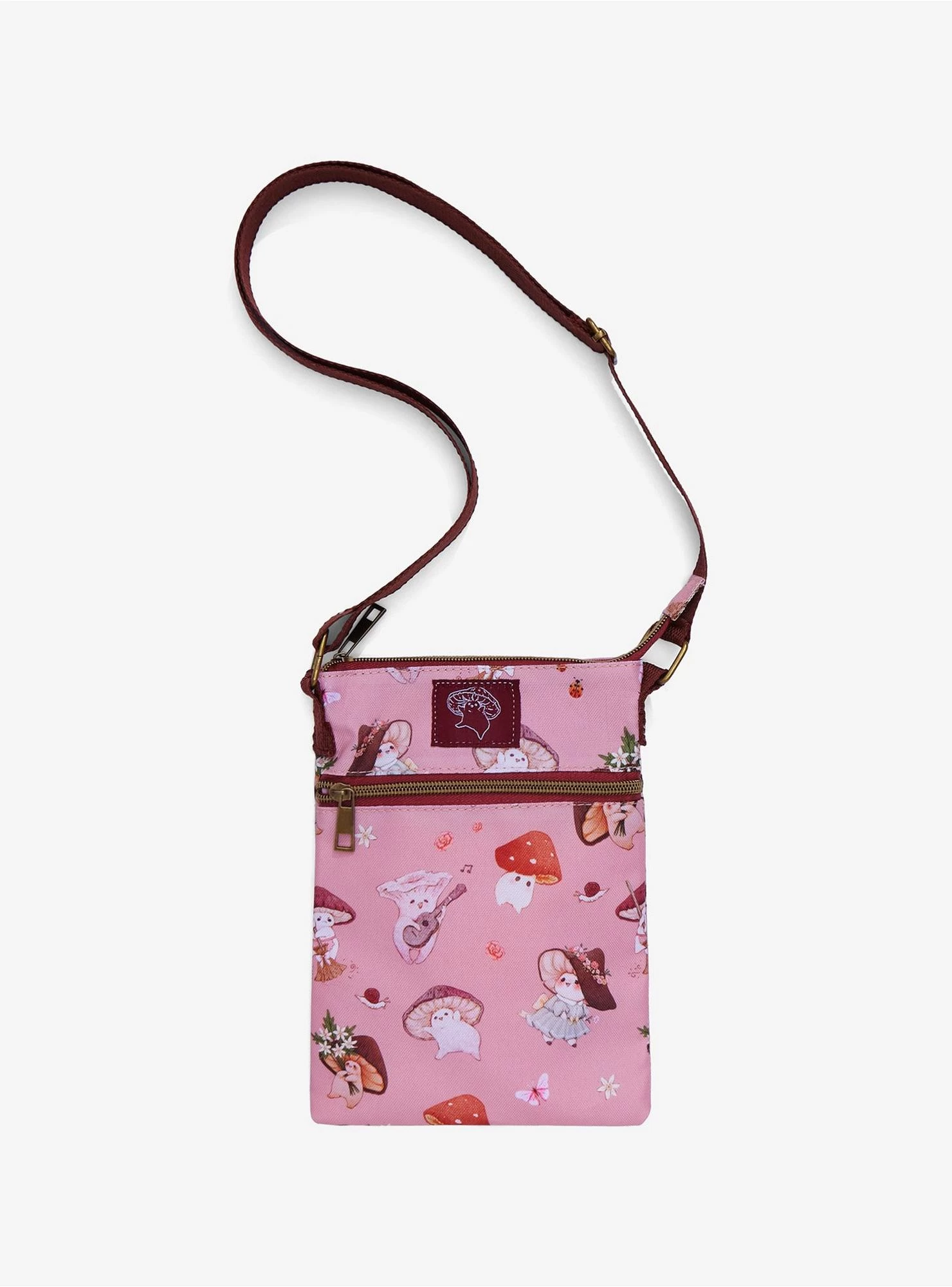 Cottagecore Mushroom Friends Passport Crossbody Bag