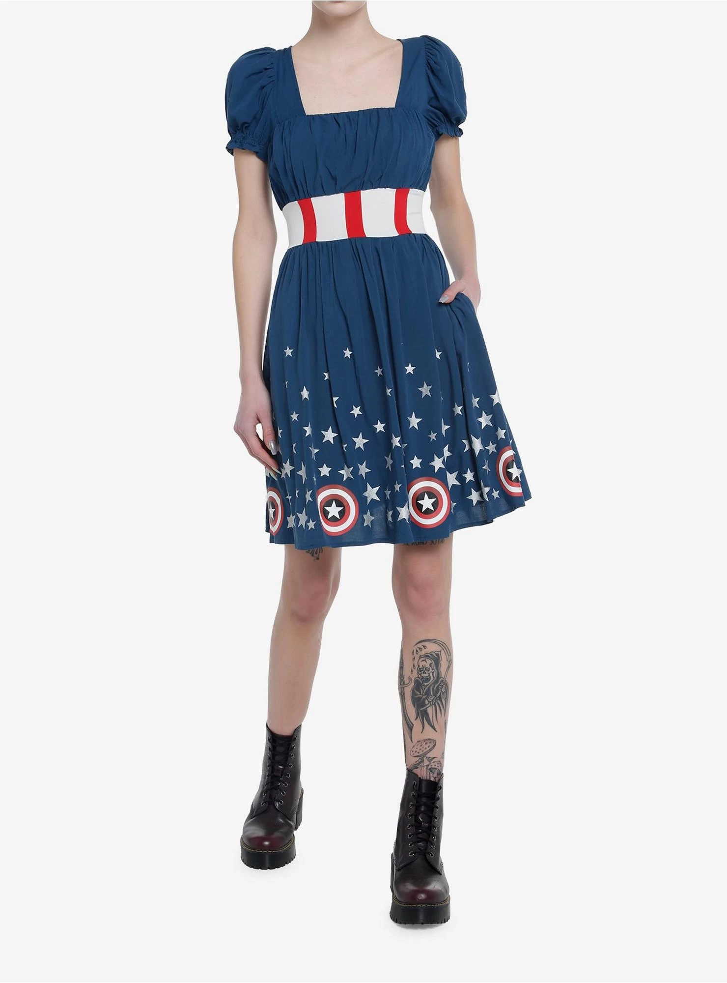 Her Universe Marvel Captain America Shield Retro Dress - Image 2