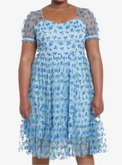 Sweet Society Blueberry Glitter Mesh Dress Plus Size