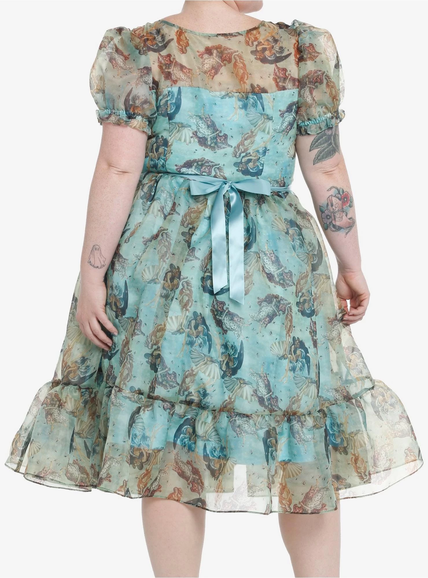 Thorn & Fable The Birth Of Venus Mesh Puff Sleeve Dress Plus Size - Image 3