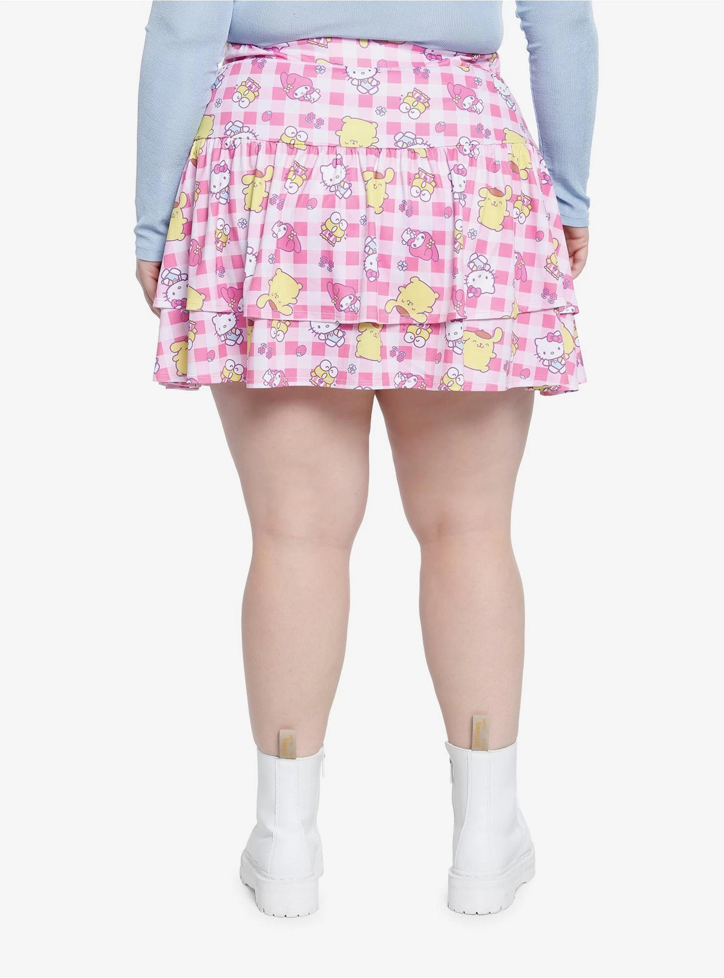Hello Kitty And Friends Checkered Tiered Mini Skirt Plus Size - Image 2