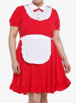 Sweet Society Red Apron Dress Plus Size