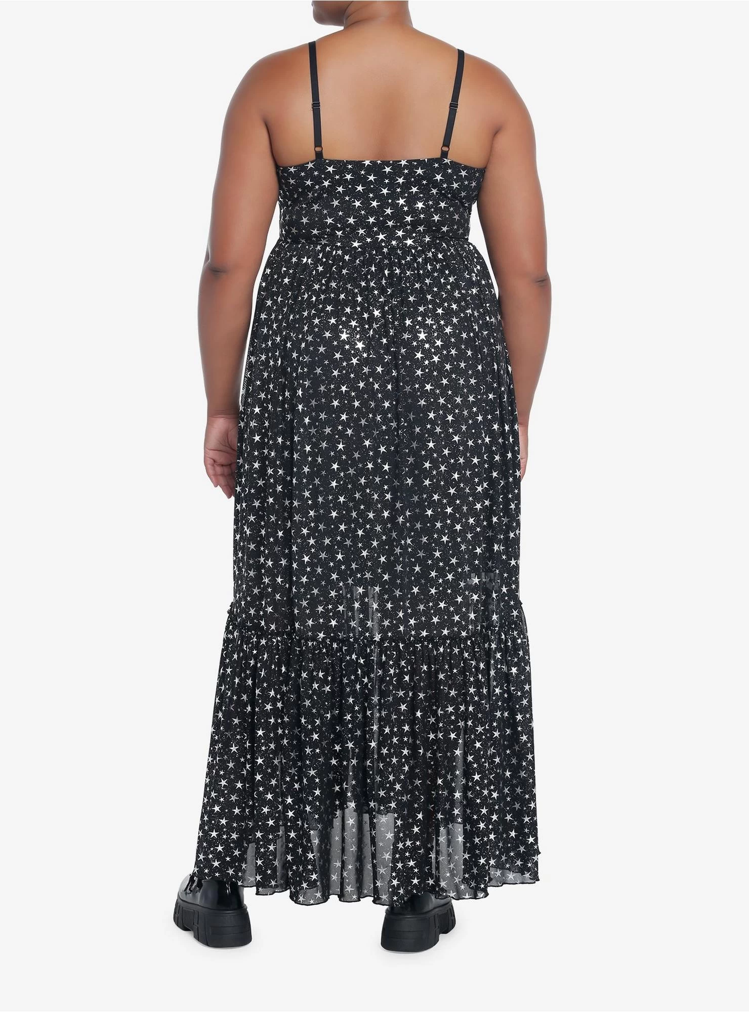 Cosmic Aura Star Mesh Maxi Dress Plus Size - Image 3