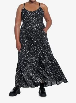Cosmic Aura Star Mesh Maxi Dress Plus Size