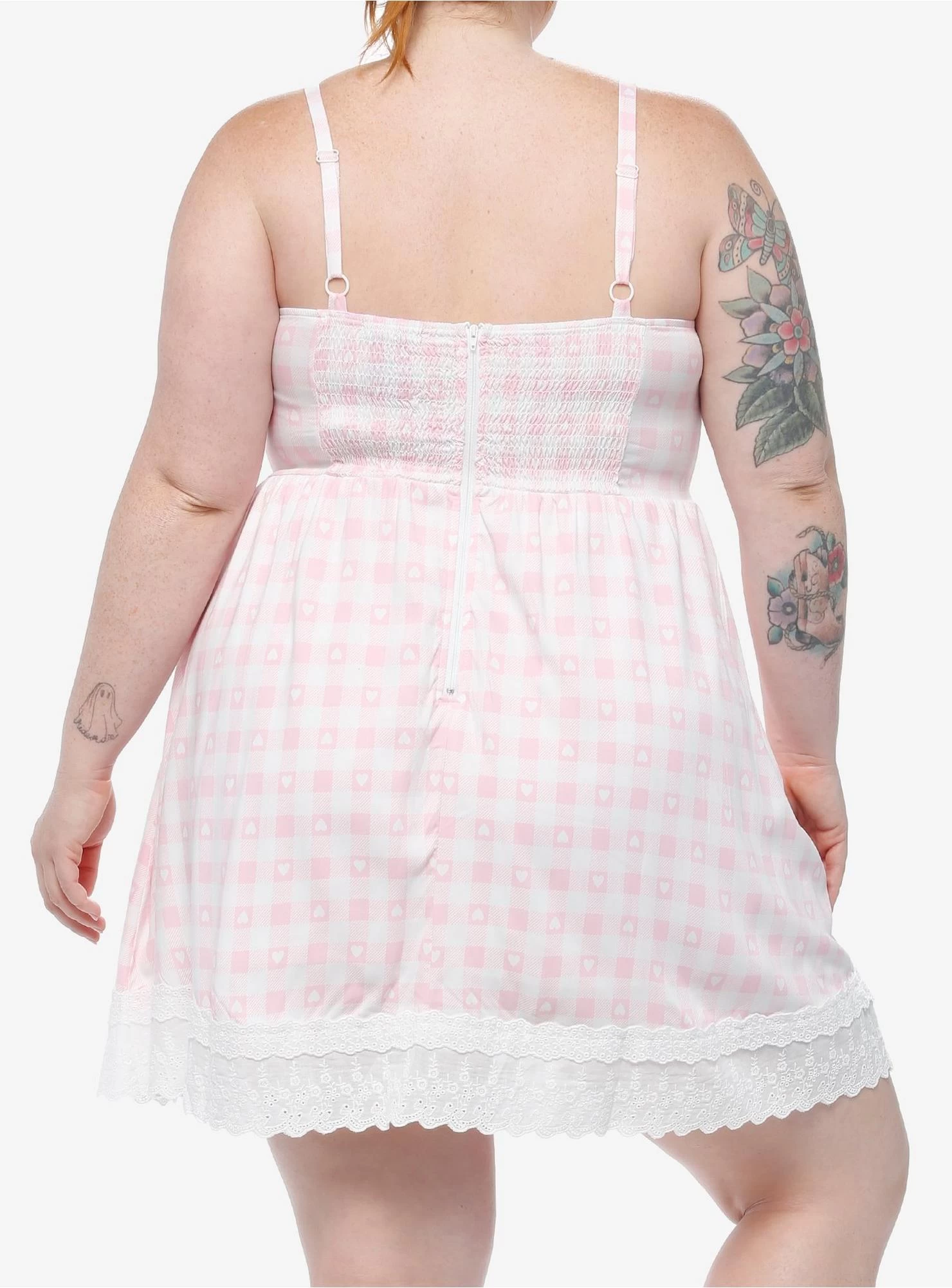Sweet Society Pink Gingham Heart Dress Plus Size - Image 3