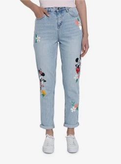 Disney Mickey Mouse Floral Mom Jeans