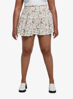 Disney Winnie The Pooh Lace Trim Floral Skort Plus Size
