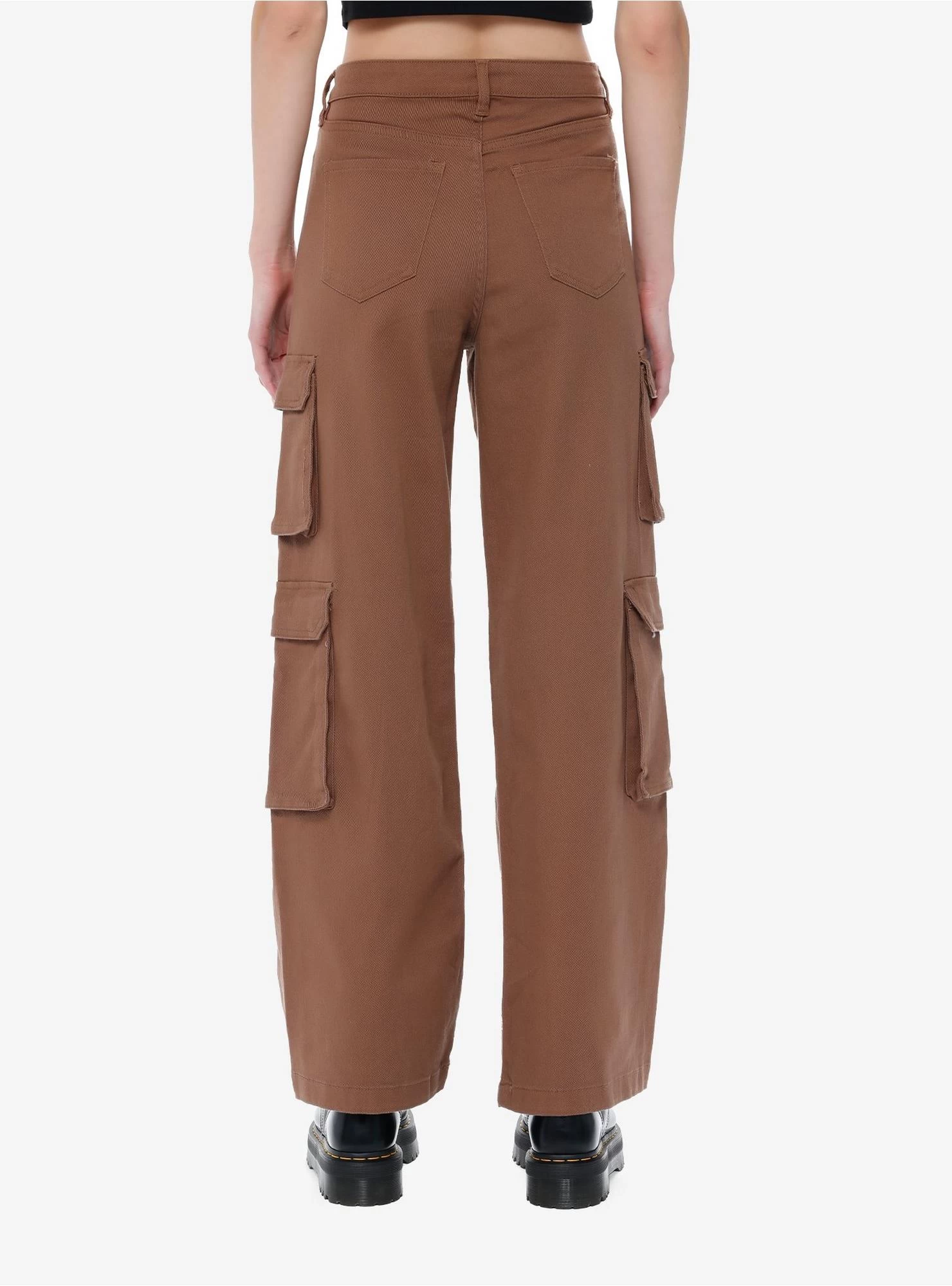 Social Collision Brown Cargo Straight Leg Pants - Image 3