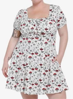Thorn & Fable Mushrooms Babydoll Dress Plus Size