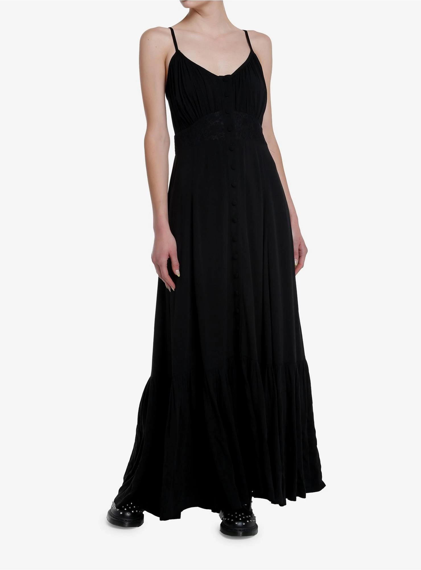 Cosmic Aura Black Lace Maxi Dress - Image 2