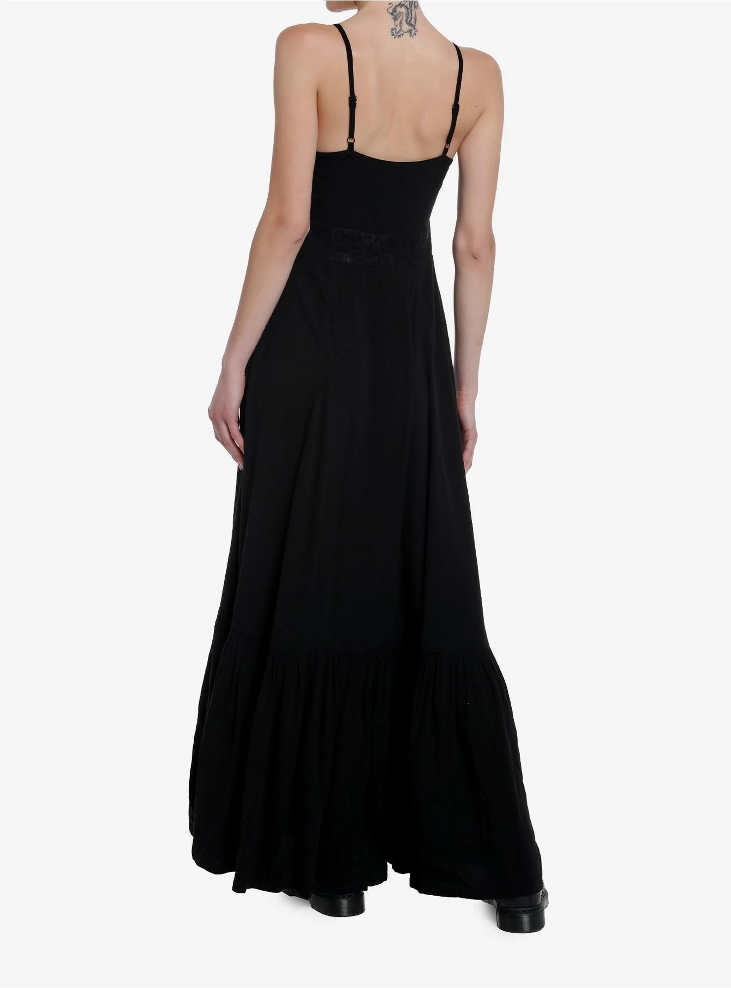 Cosmic Aura Black Lace Maxi Dress - Image 3