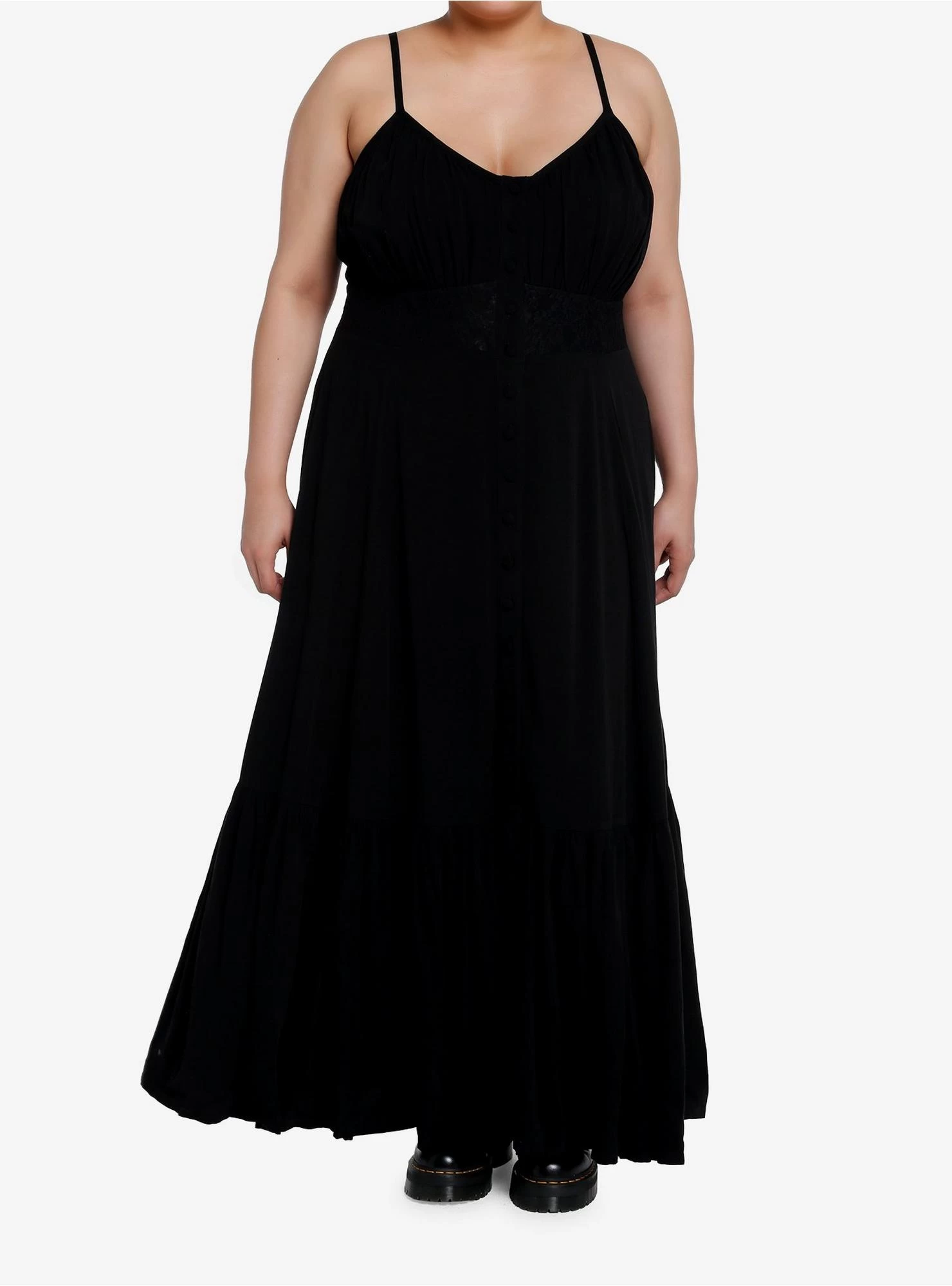Cosmic Aura Black Lace Maxi Dress Plus Size - Image 2