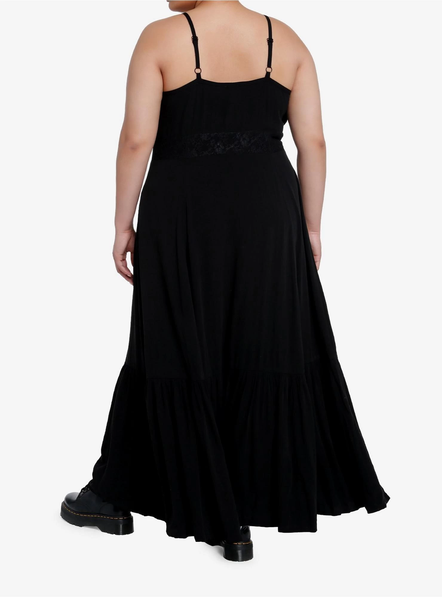 Cosmic Aura Black Lace Maxi Dress Plus Size - Image 3