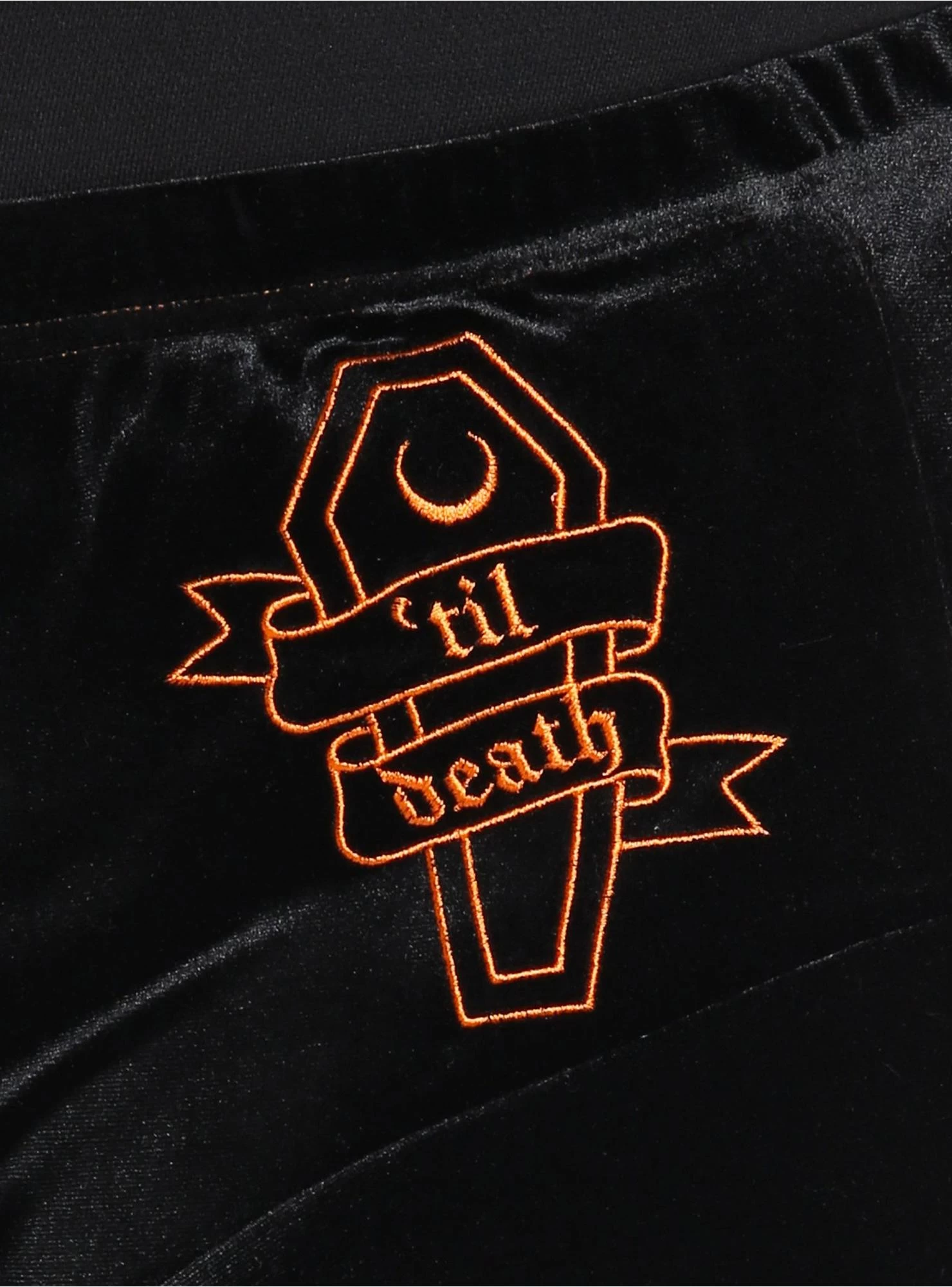 Thorn & Fable 'Til Death Velvet Flutter Lounge Shorts Plus Size - Image 3