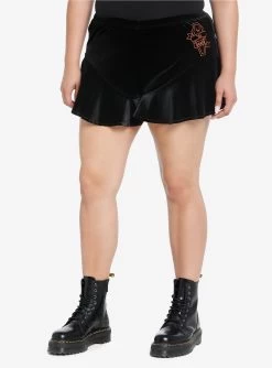 Thorn & Fable 'Til Death Velvet Flutter Lounge Shorts Plus Size
