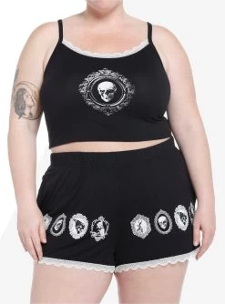 Skull Raven Cameo Girls Lounge Set Plus Size