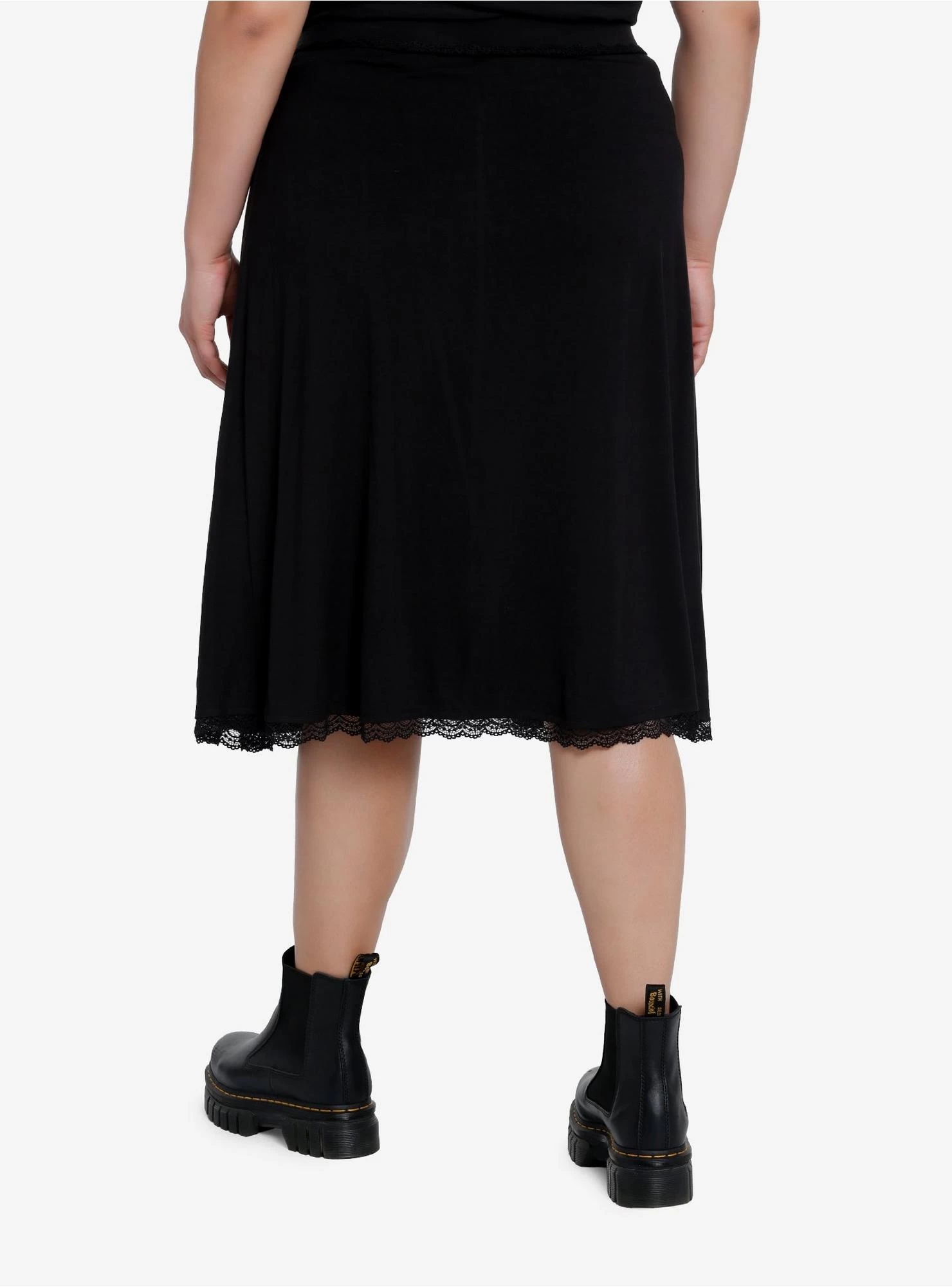 Cosmic Aura Black Lace Midi Skirt Plus Size - Image 2